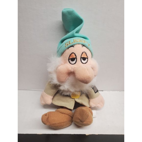 9 Inch Disney Sleepy Bean Bag Plush from Snow White and the Seven Dwarfs - Picture 1 of 8
